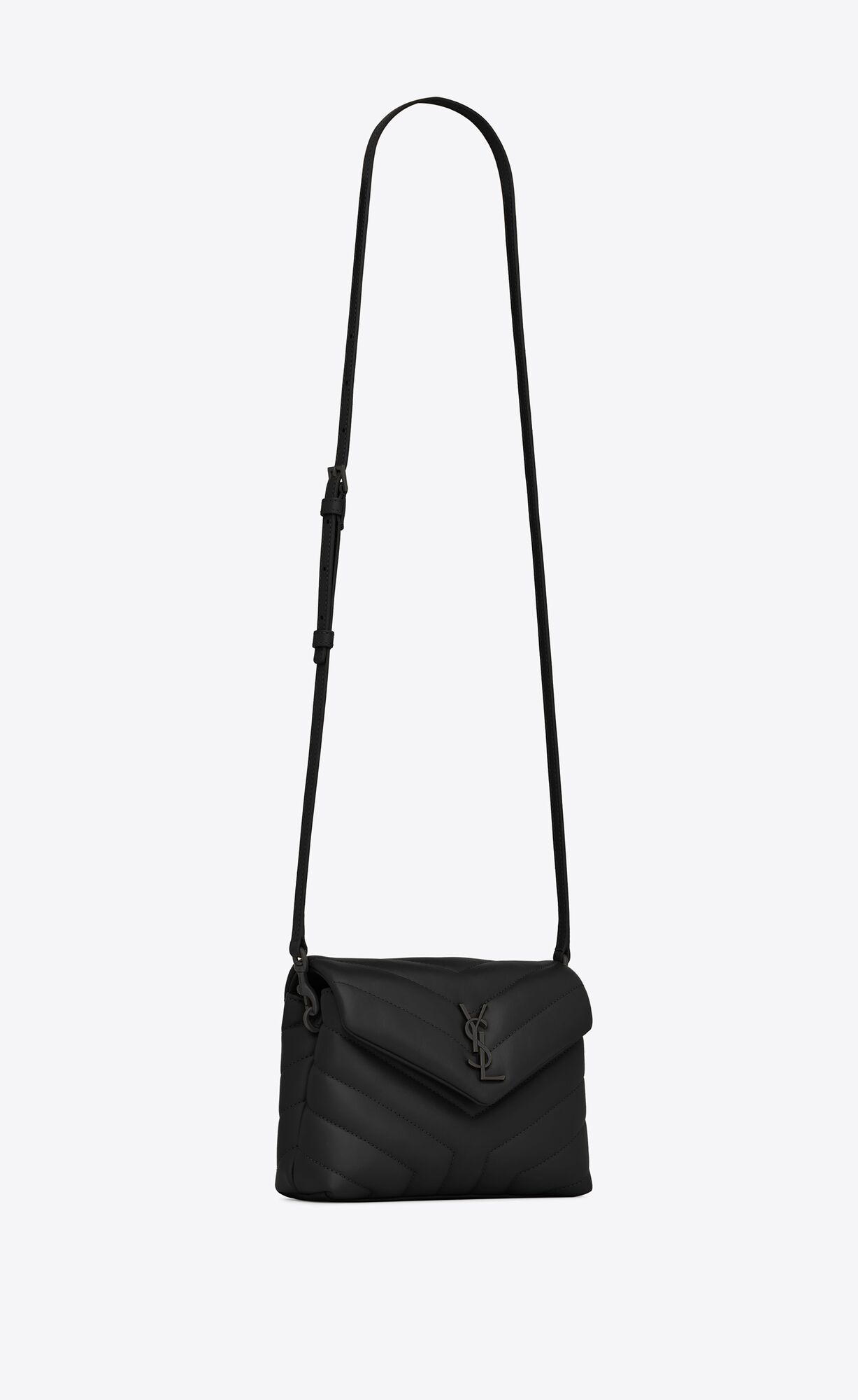 loulou toy strap bag in quilted "y" leather black loulou toy strap bag in quilted "y" leather black