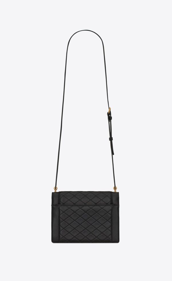 gaby mini satchel in quilted lambskin noir