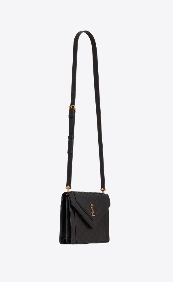 gaby mini satchel in quilted lambskin noir
