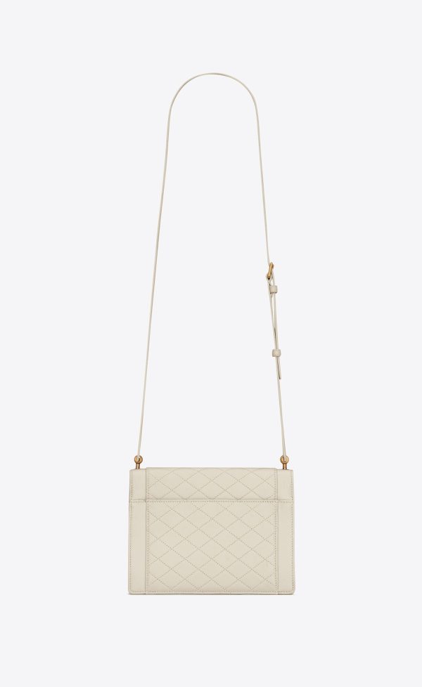 gaby mini satchel in quilted lambskin blanc vintage