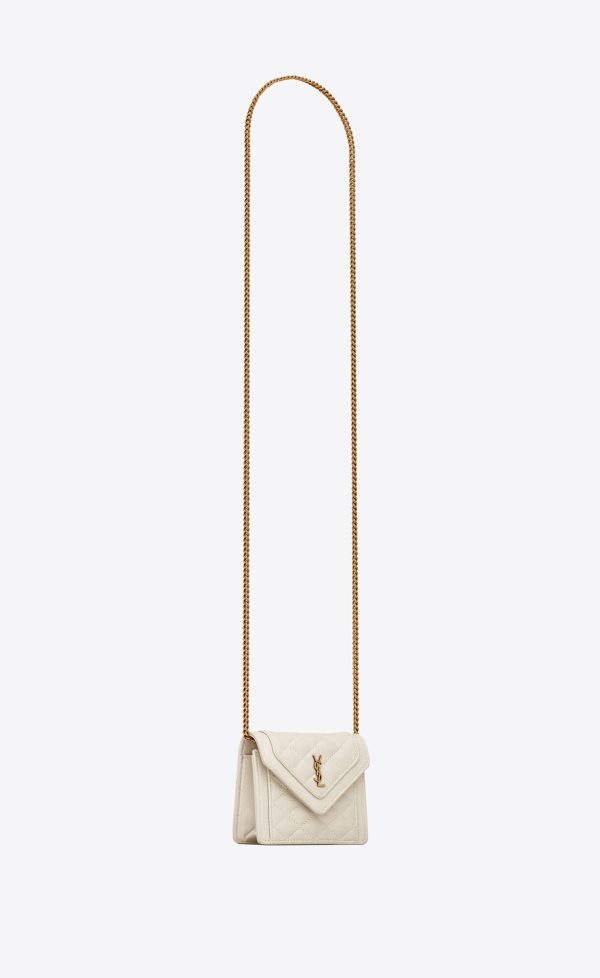 gaby micro bag in quilted lambskin blanc vintage