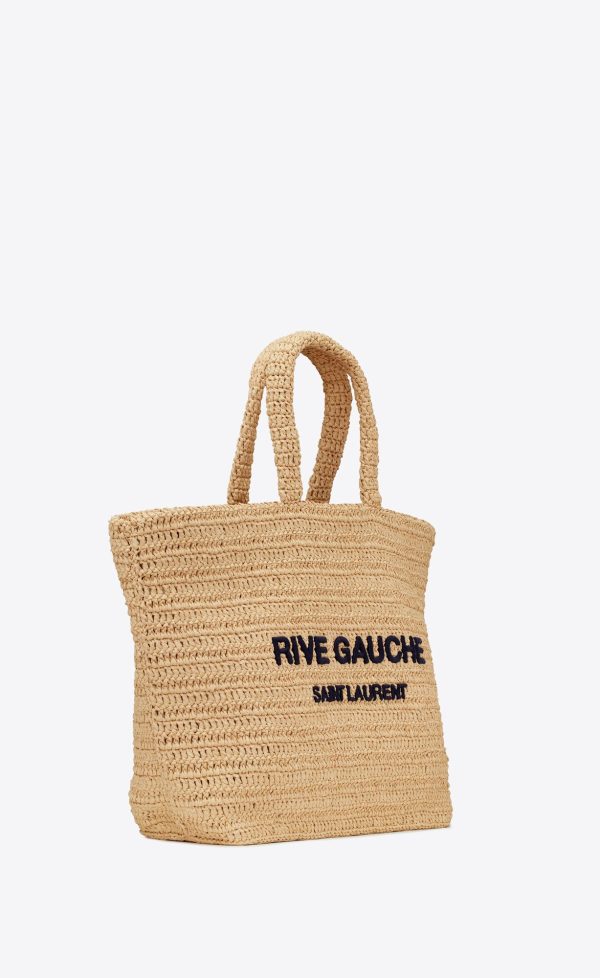 rive gauche tote in raffia naturel