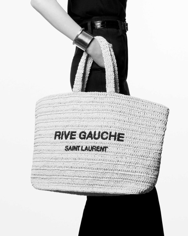 rive gauche tote in raffia naturel