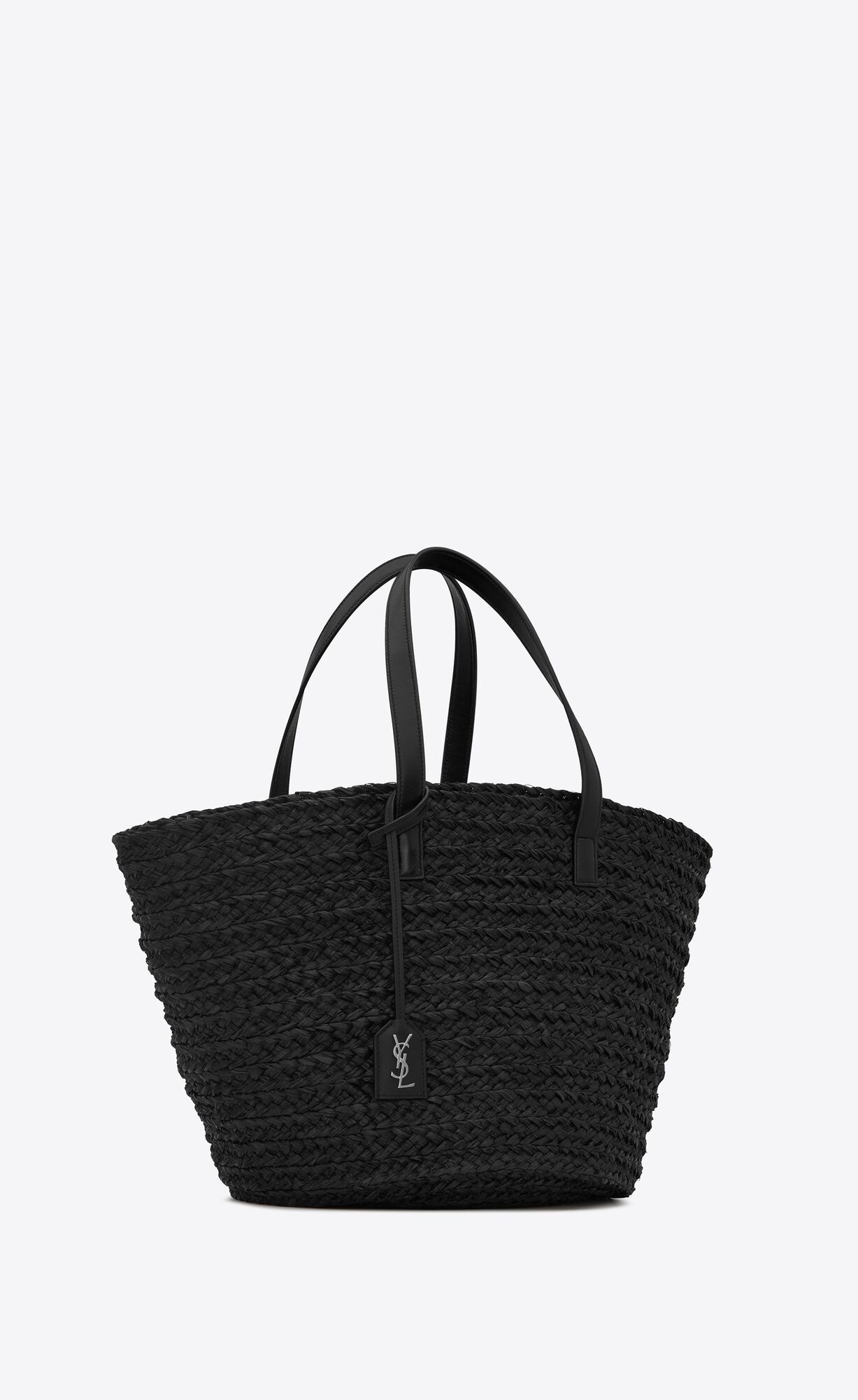 panier medium bag in raffia black panier medium bag in raffia black
