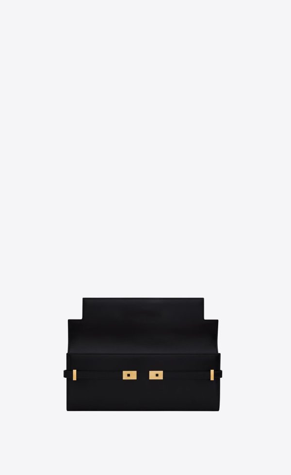 manhattan clutch in box saint laurent leather noir