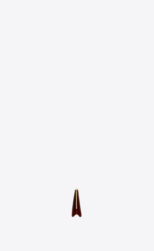 midnight small clutch in crocodile embossed lacquered leather caramel, dark caramel