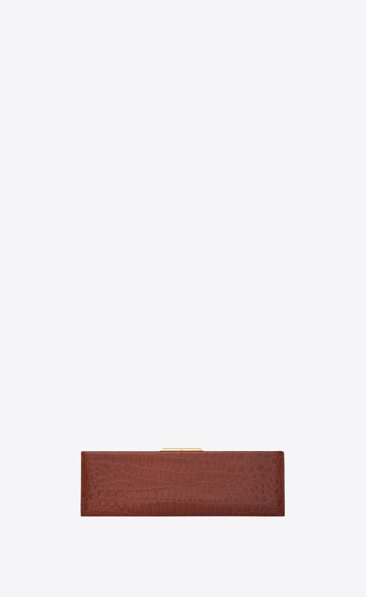 midnight large clutch in crocodile embossed lacquered leather caramel, dark caramel midnight large clutch in crocodile embossed lacquered leather caramel, dark caramel
