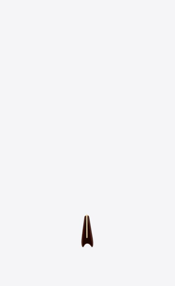 midnight large clutch in crocodile embossed lacquered leather caramel, dark caramel