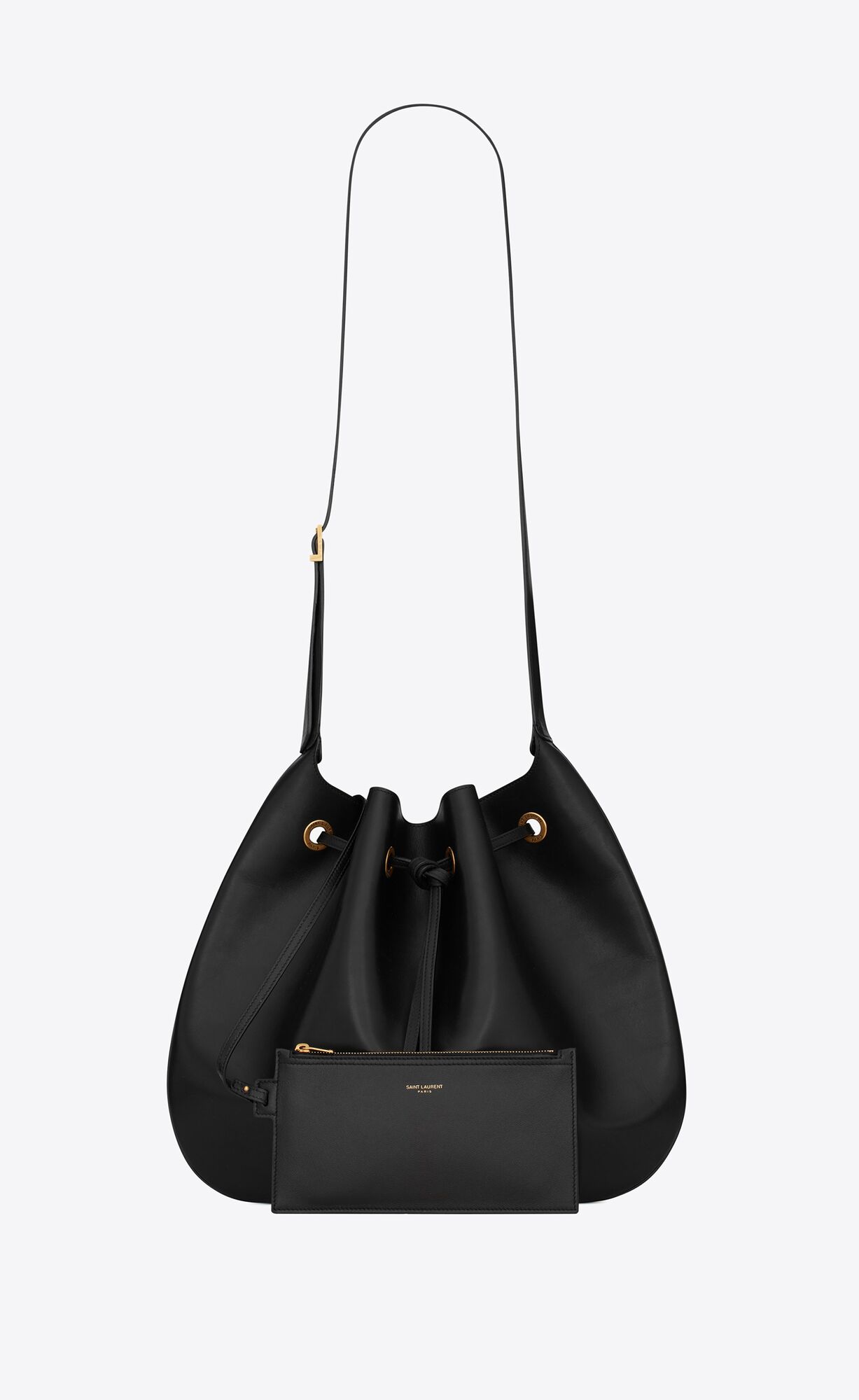 paris vii large flat hobo bag in smooth leather black paris vii large flat hobo bag in smooth leather black