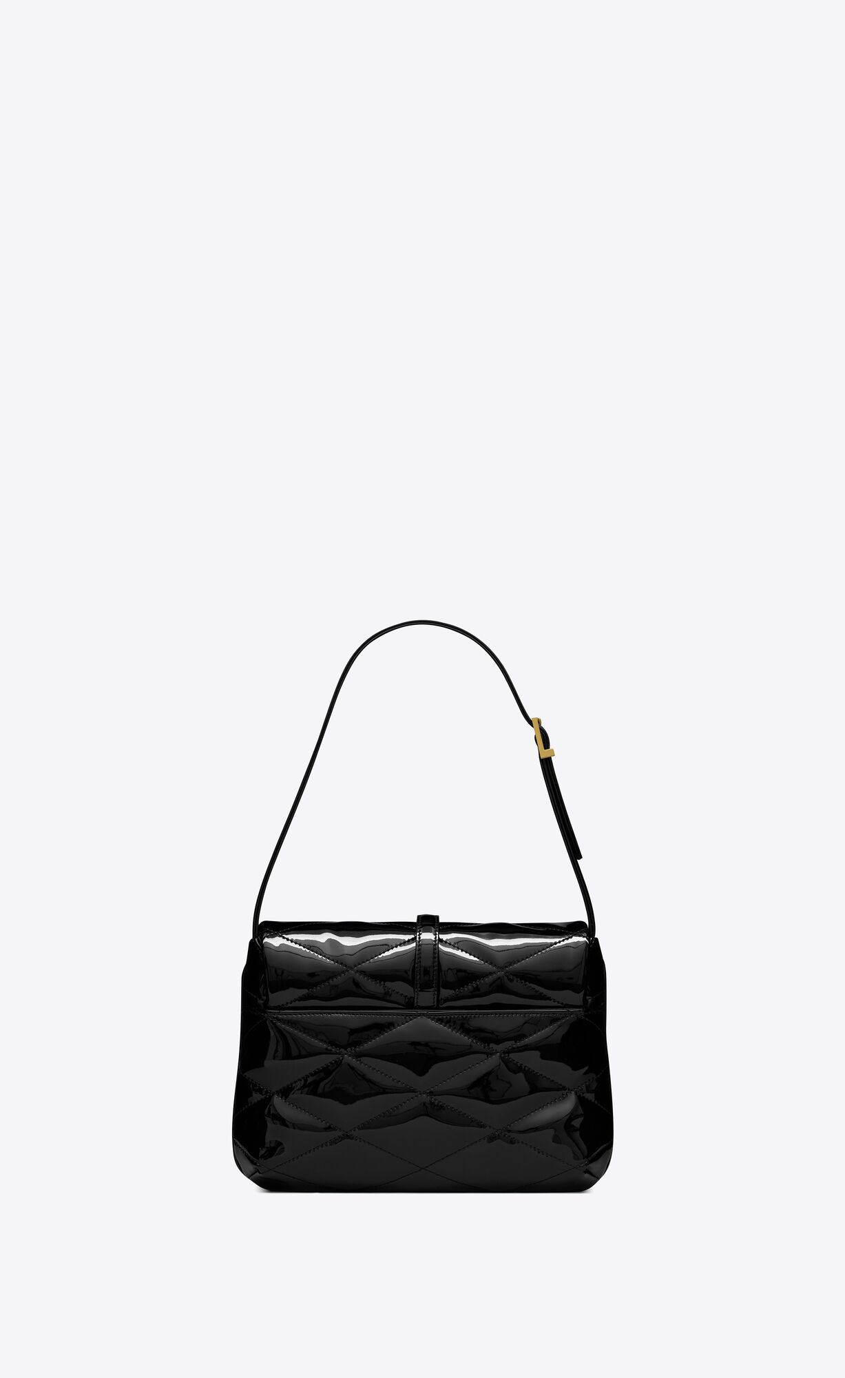 le 57 hobo bag in quilted patent black le 57 hobo bag in quilted patent black
