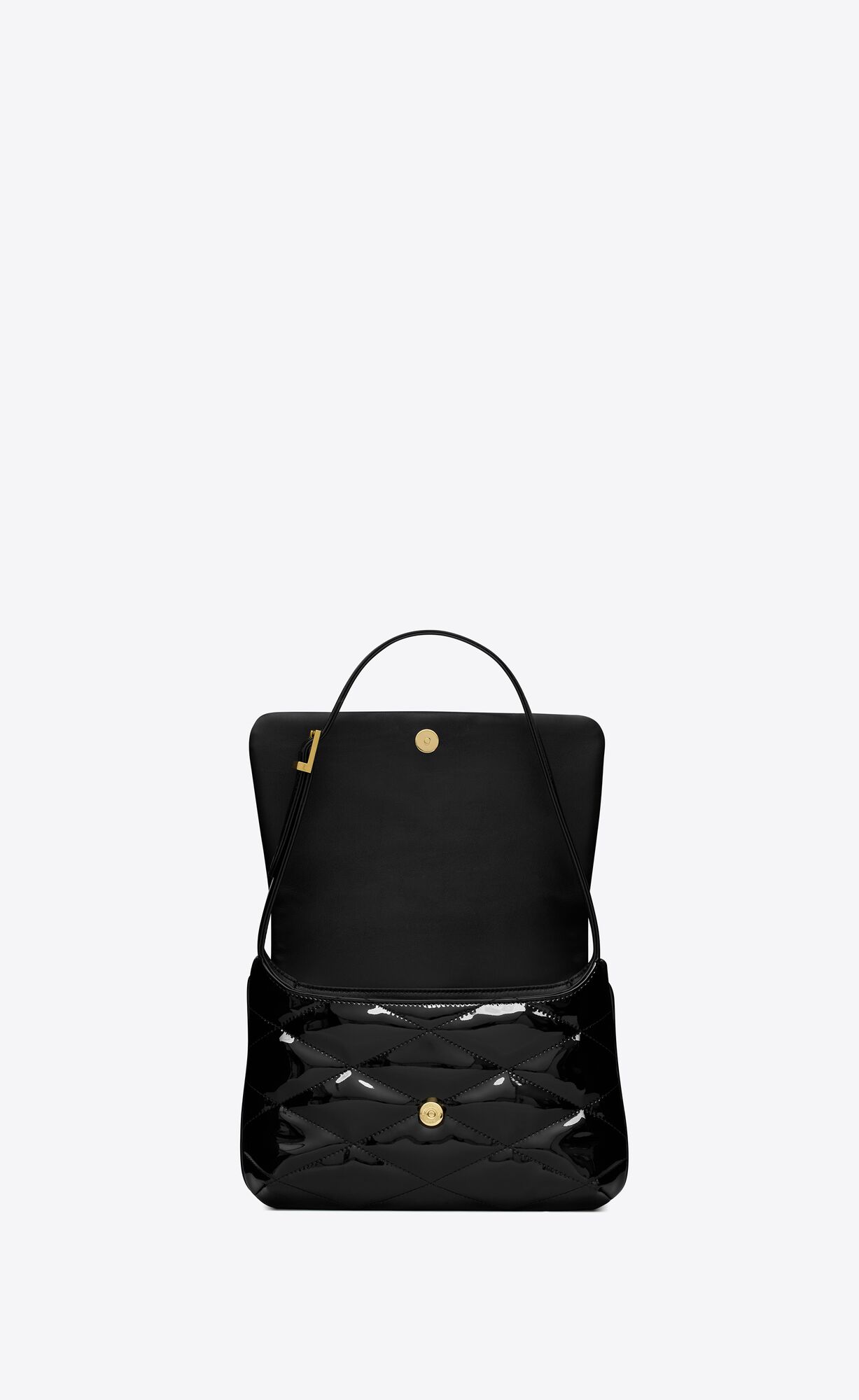 le 57 hobo bag in quilted patent black le 57 hobo bag in quilted patent black