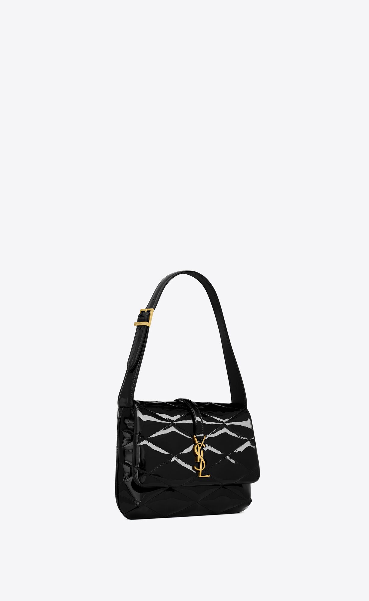 le 57 hobo bag in quilted patent black le 57 hobo bag in quilted patent black