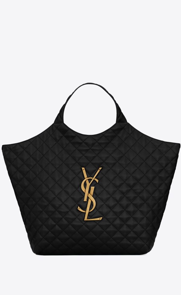 icare maxi shopping bag in quilted lambskin black