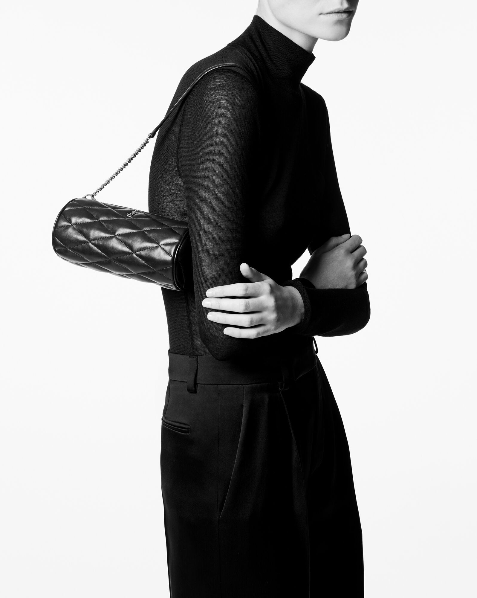 sade mini tube bag in quilted lambskin black sade mini tube bag in quilted lambskin black