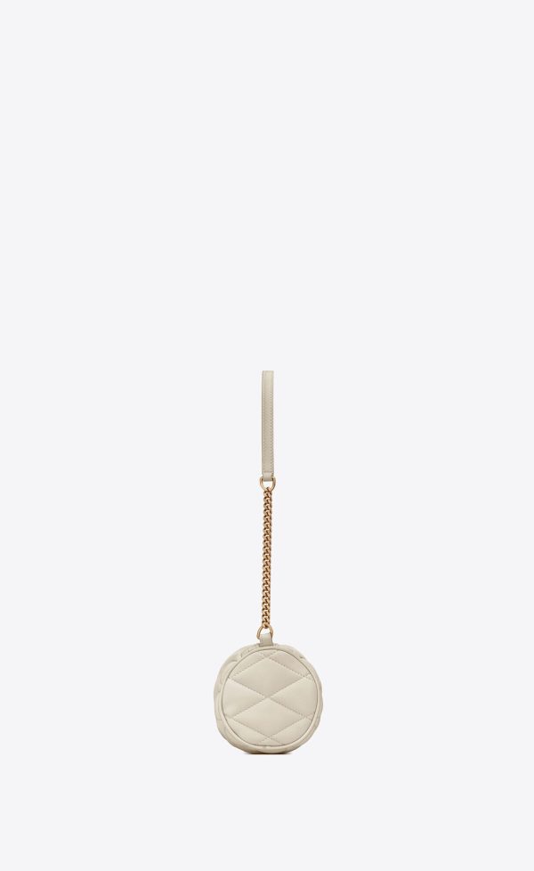 sade mini tube bag in quilted lambskin vintage white