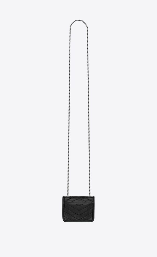 niki airpods holder micro bag in crinkled vintage leather black