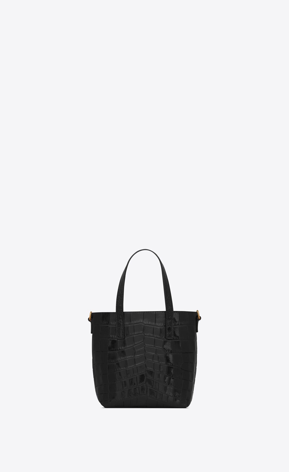 saint laurent paris mini toy shopping in crocodile embossed leather noir saint laurent paris mini toy shopping in crocodile embossed leather noir
