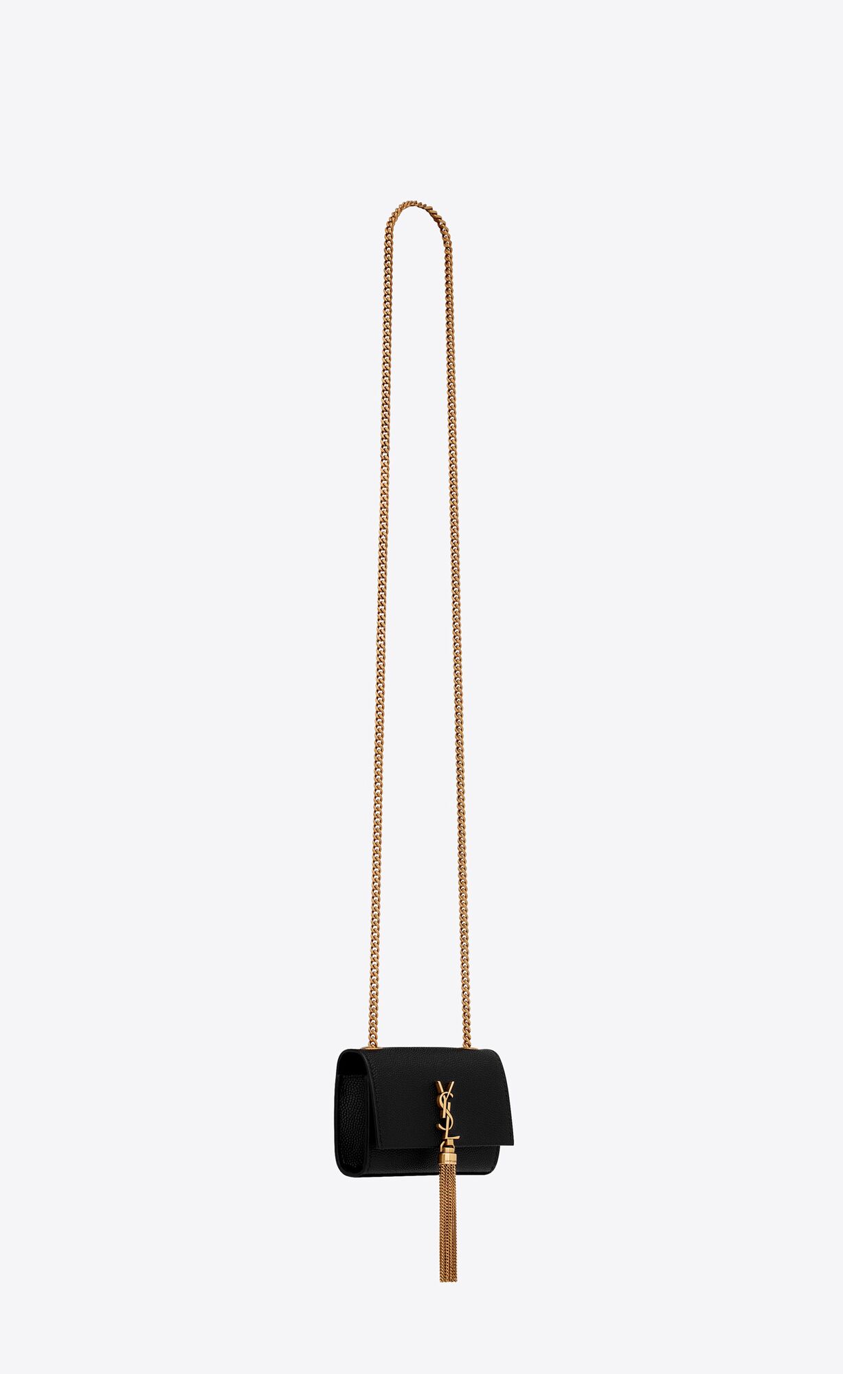 kate tassel airpods micro bag in grain de poudre embossed leather noir kate tassel airpods micro bag in grain de poudre embossed leather noir