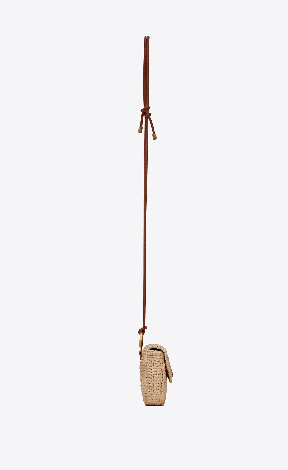 cassandre micro panier necklace in raffia and leather naturel and brick cassandre micro panier necklace in raffia and leather naturel and brick
