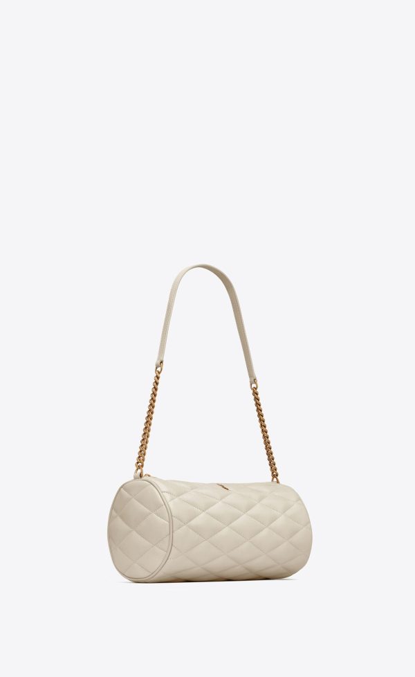 sade small tube bag in quilted lambskin blanc vintage