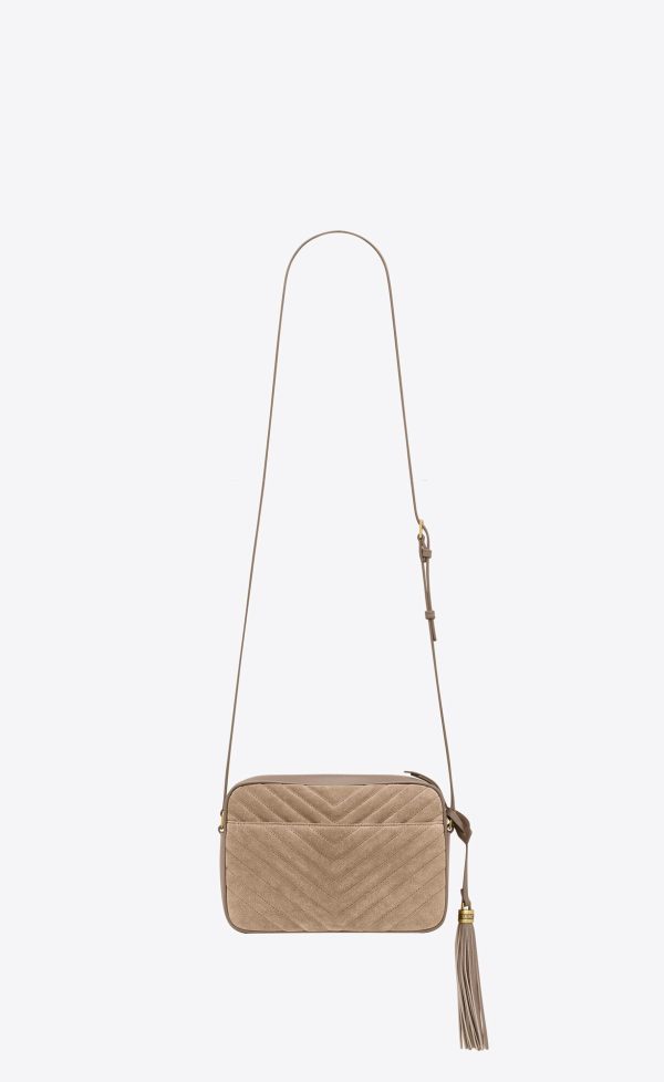 lou in quilted suede taupe