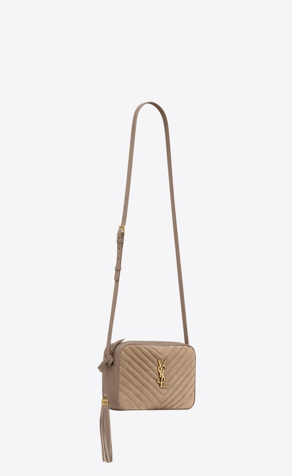 lou in quilted suede taupe