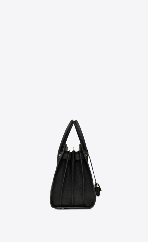 small sac de jour in supple grained leather black