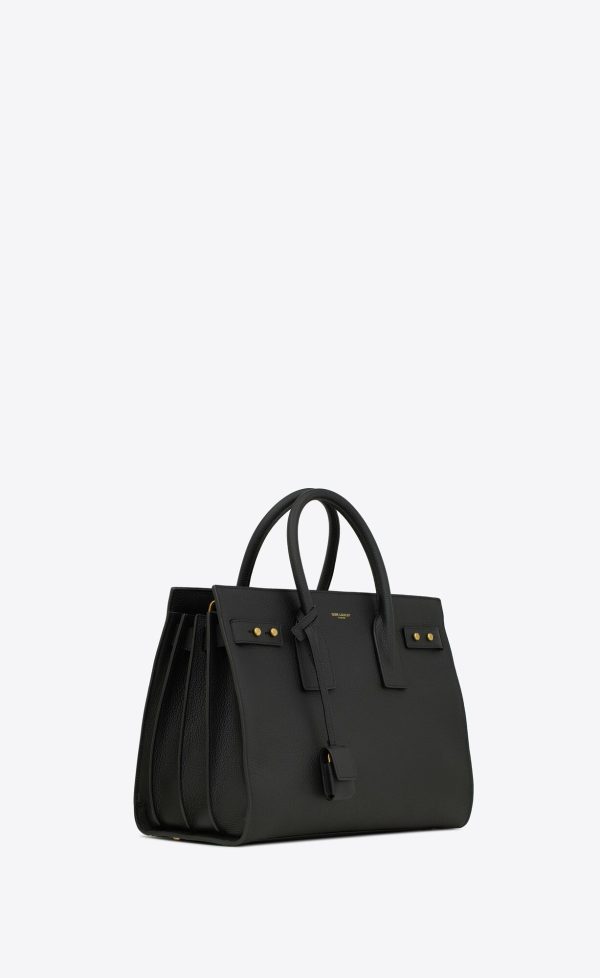 small sac de jour in supple grained leather black