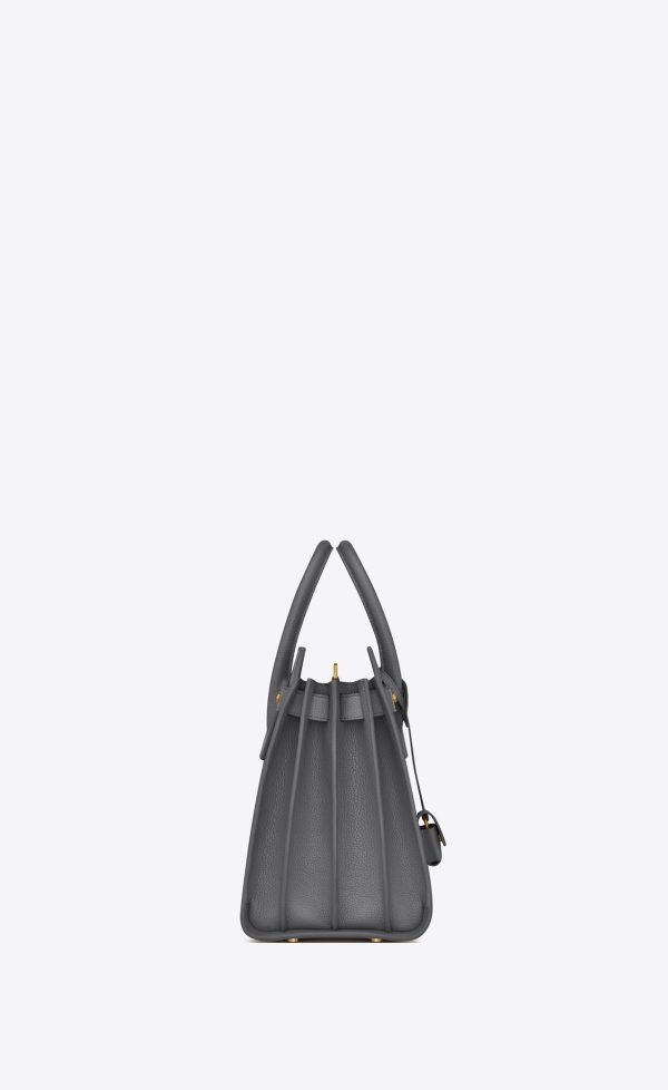 small sac de jour in supple grained leather storm
