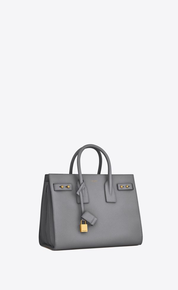 small sac de jour in supple grained leather storm