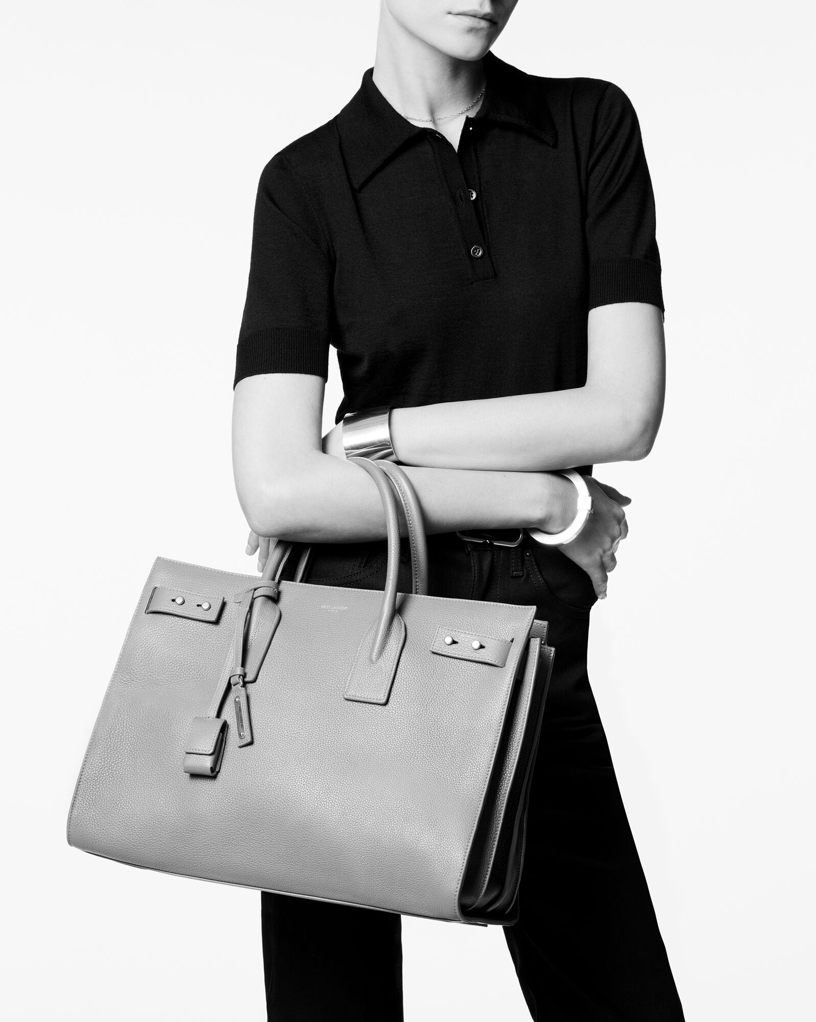 small sac de jour in supple grained leather storm small sac de jour in supple grained leather storm