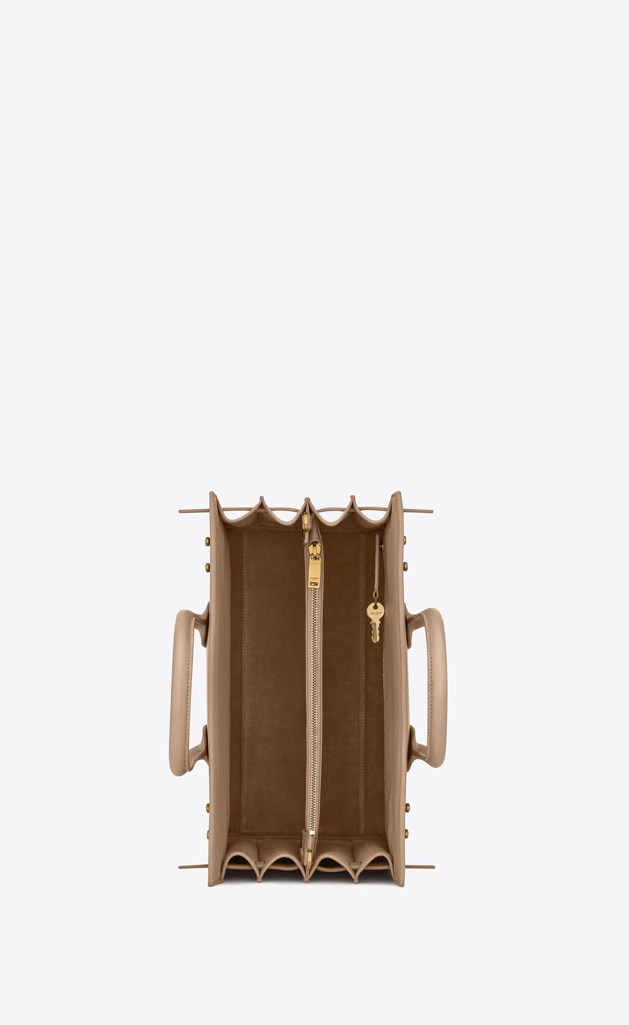 small sac de jour in supple grained leather dark beige small sac de jour in supple grained leather dark beige