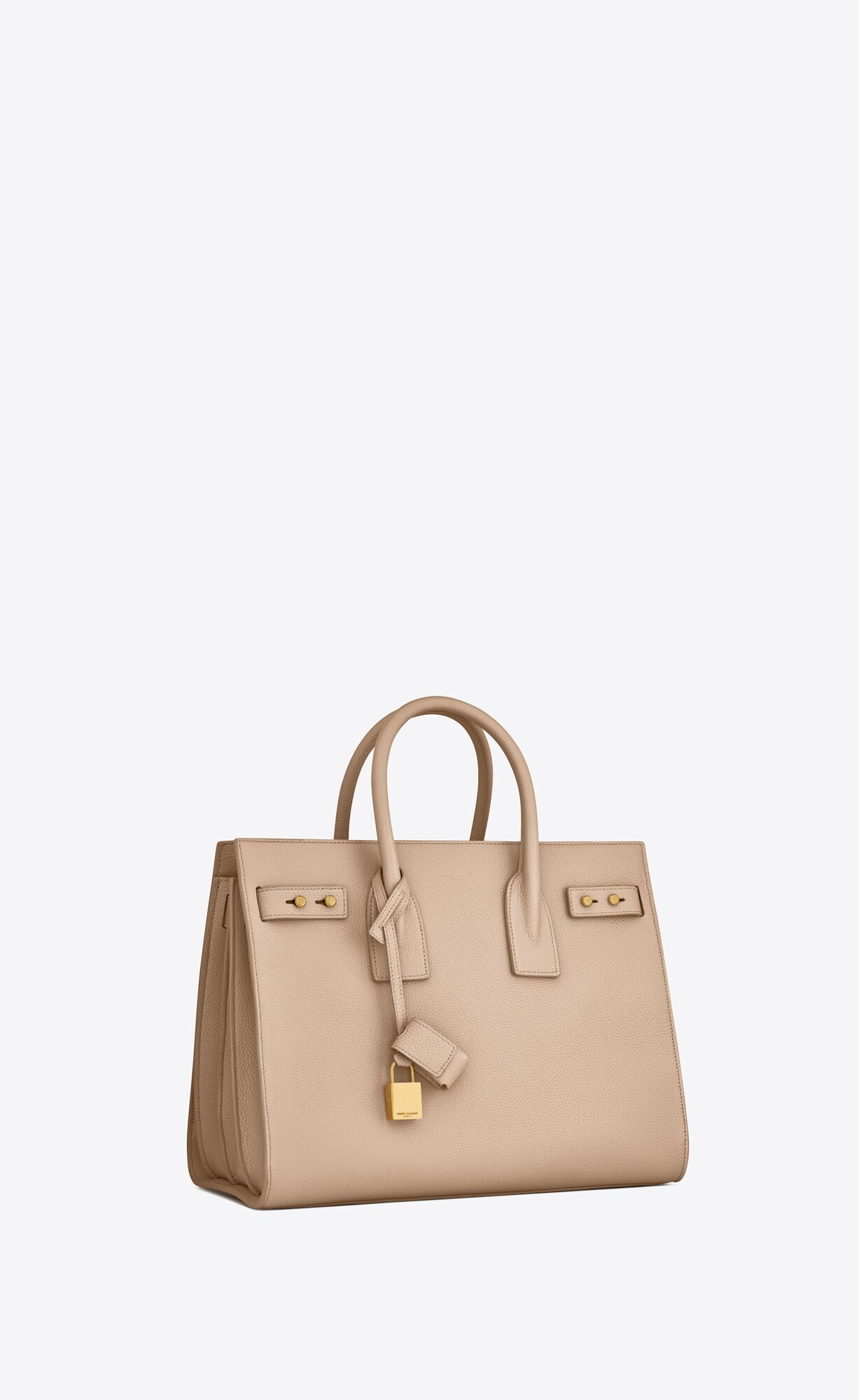 small sac de jour in supple grained leather dark beige small sac de jour in supple grained leather dark beige