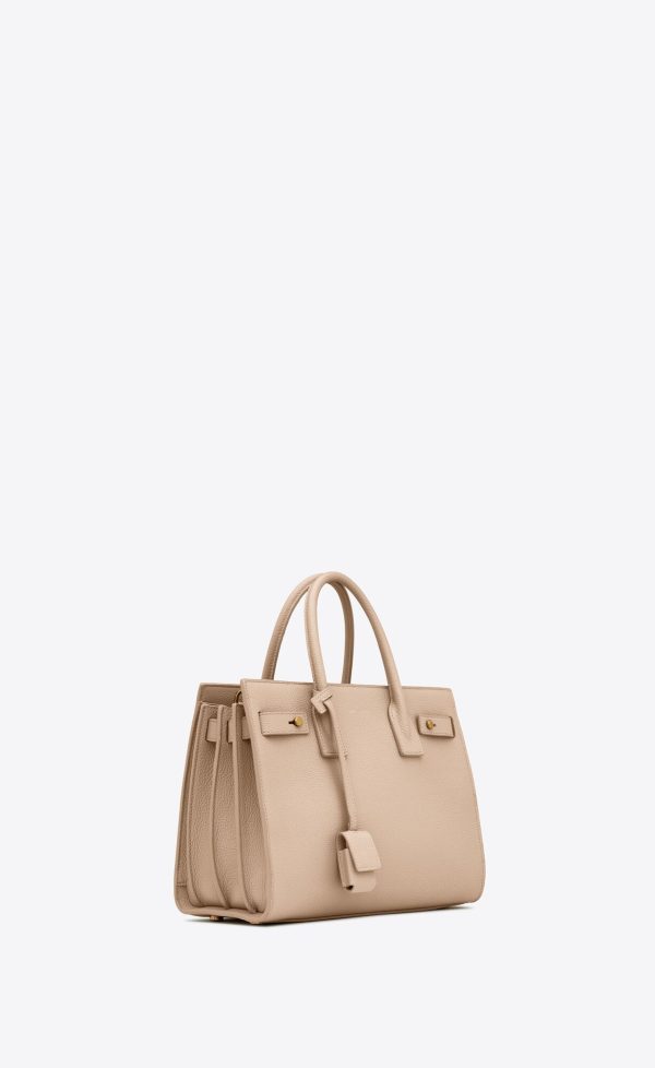 sac de jour baby in supple grained leather dark beige