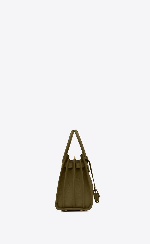 sac de jour baby in supple grained leather loden green