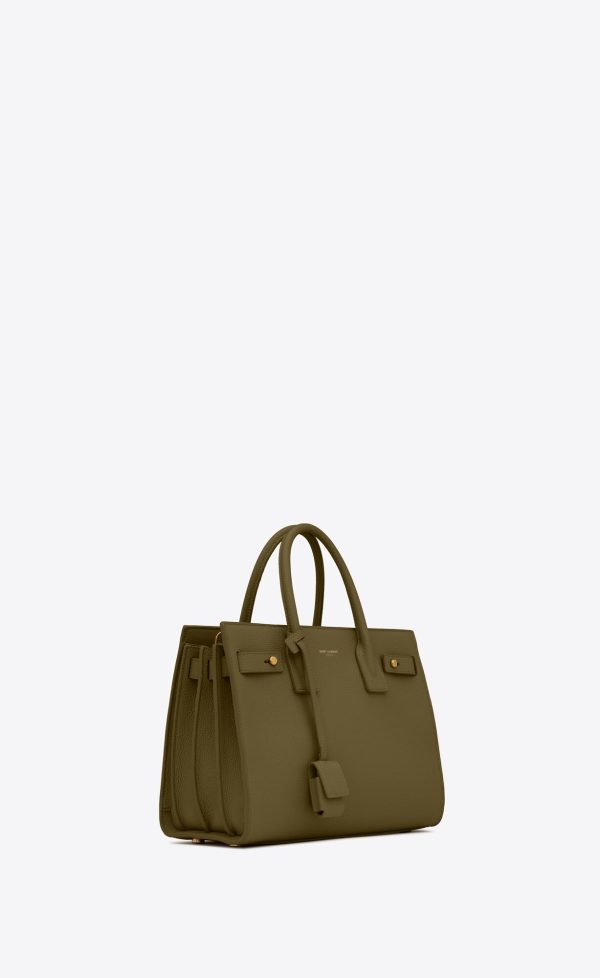 sac de jour baby in supple grained leather loden green
