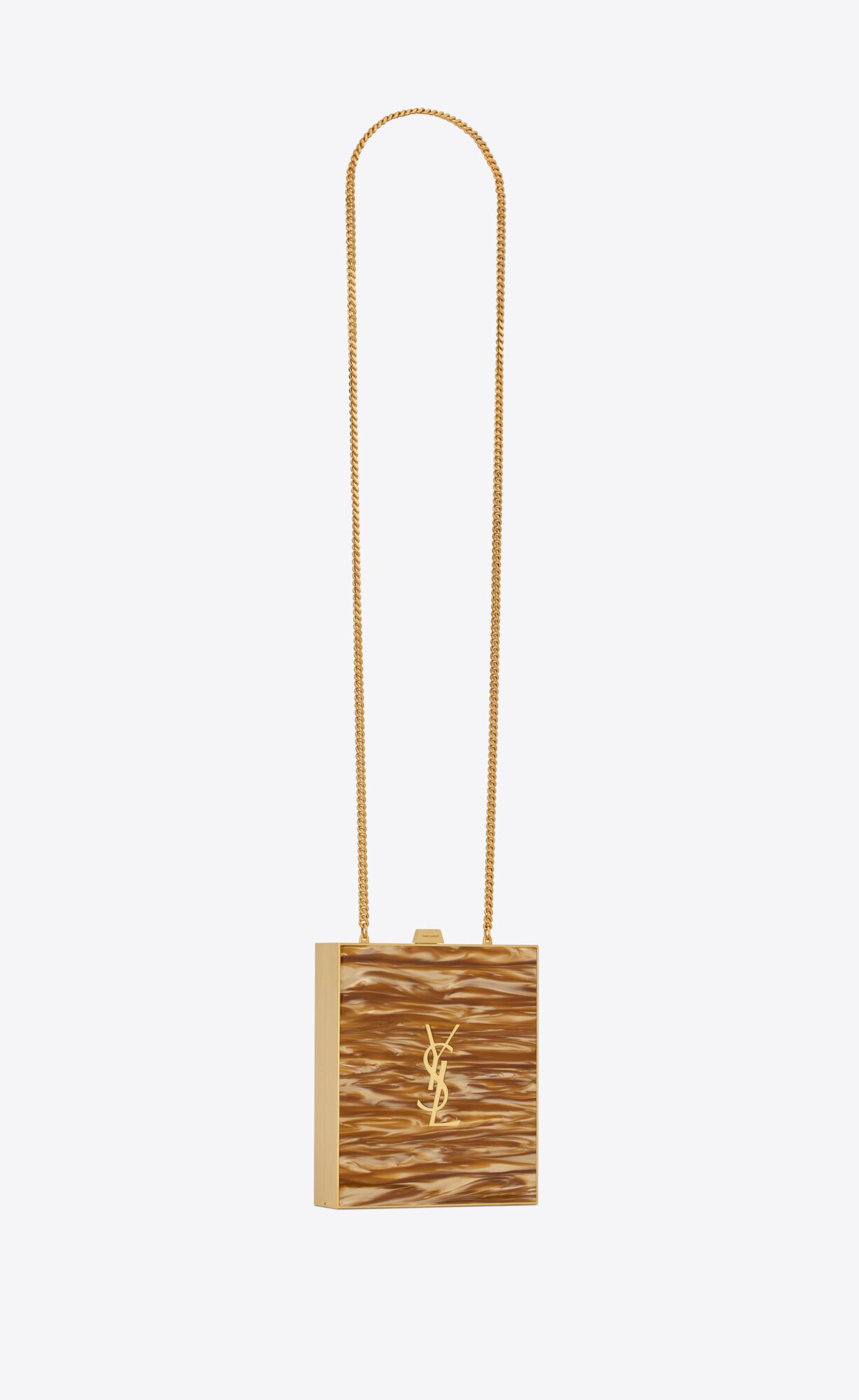 tuxedo box bag in plexiglass and metal beige and gold tuxedo box bag in plexiglass and metal beige and gold