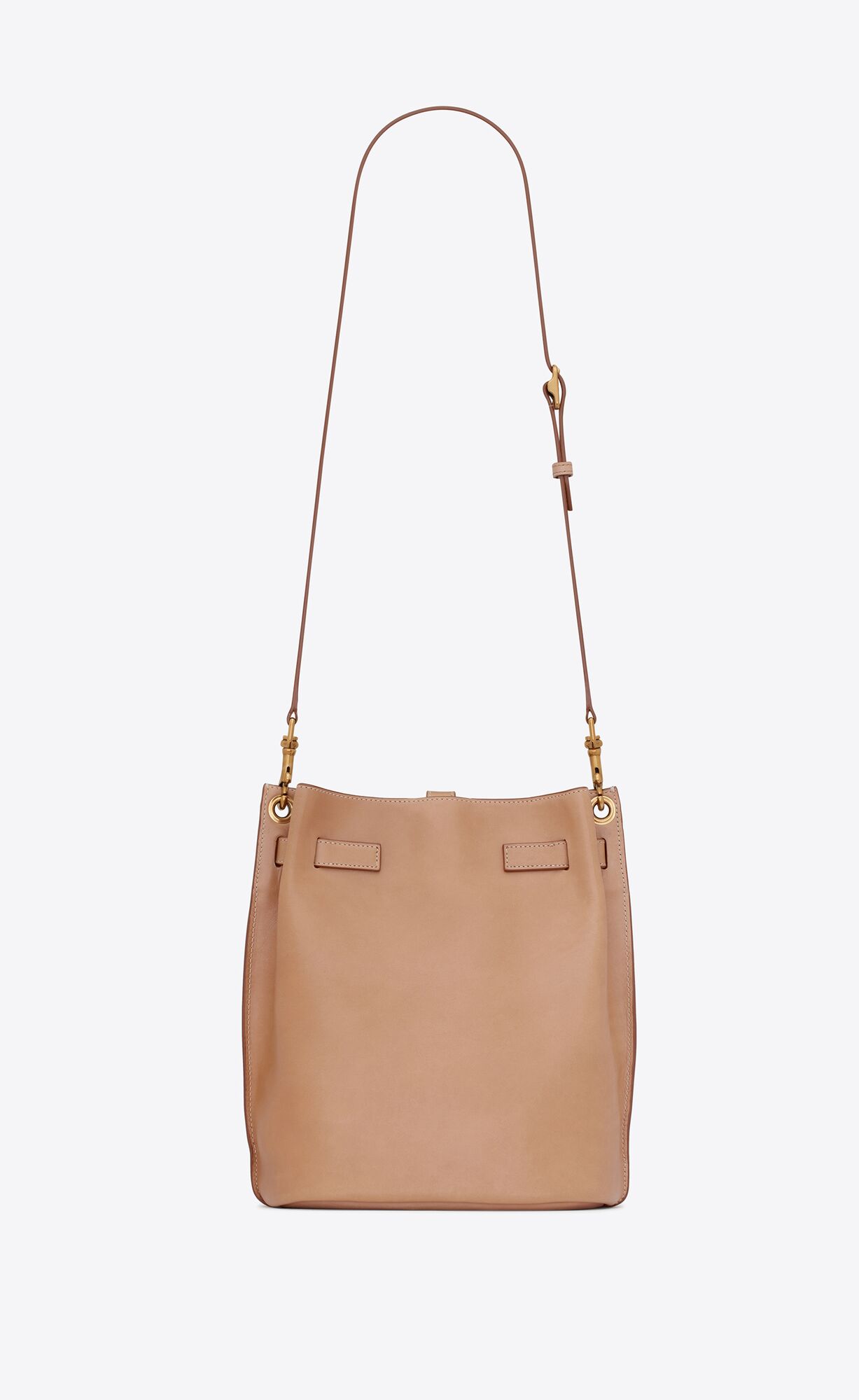 boucle bucket bag in vintage vegetable tanned leather brown gold boucle bucket bag in vintage vegetable tanned leather brown gold