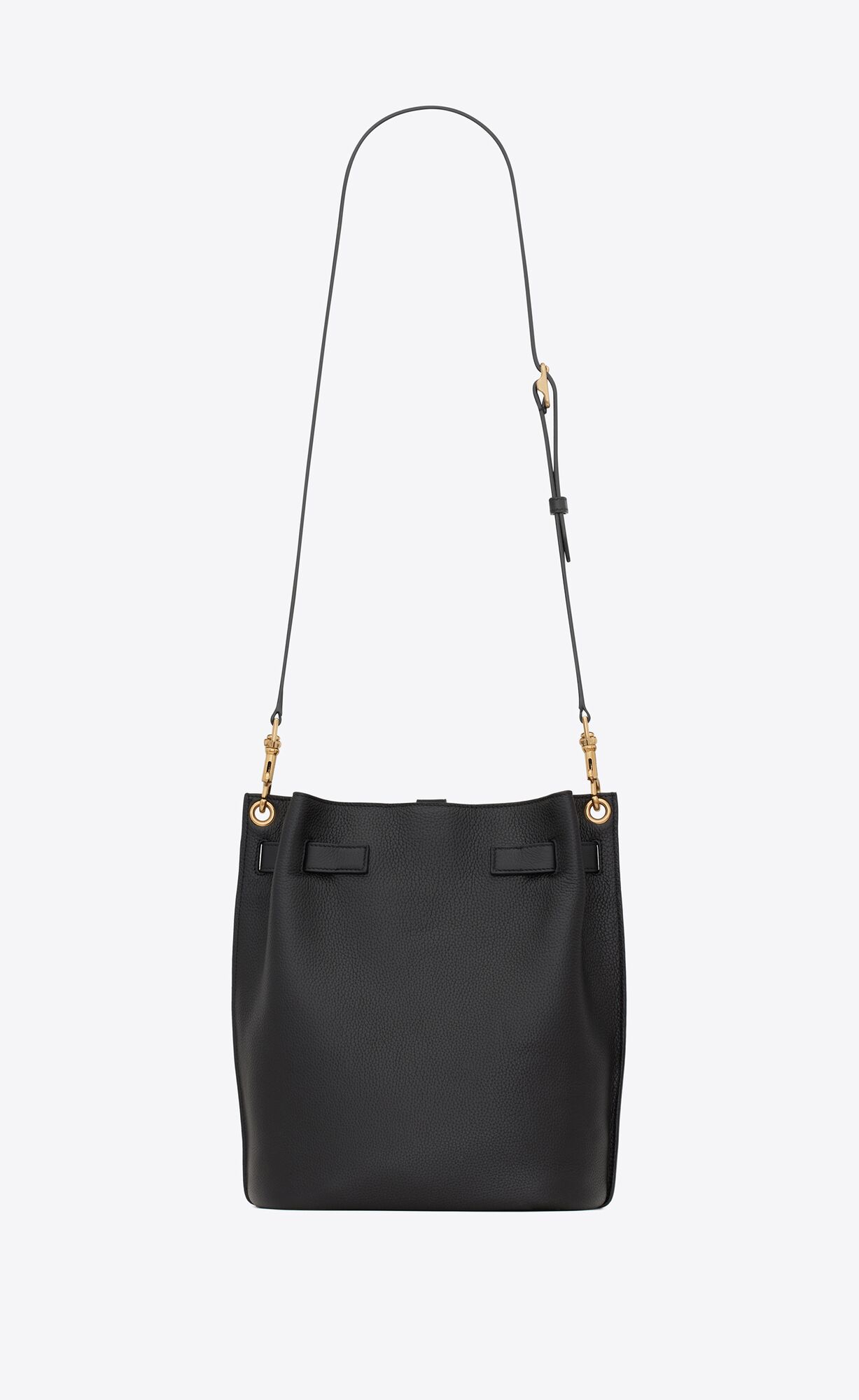boucle bucket bag in grained leather black boucle bucket bag in grained leather black
