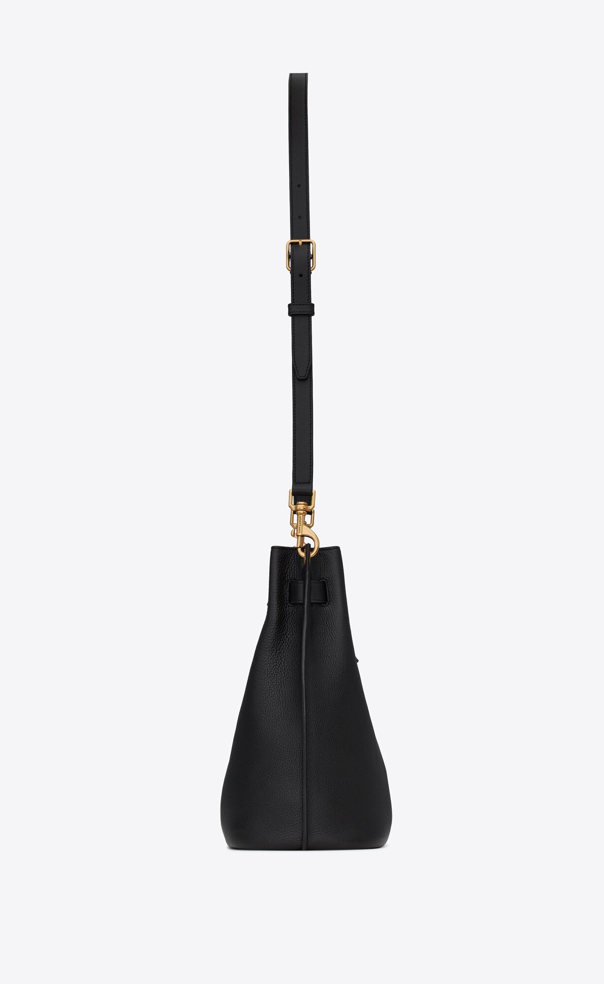 boucle bucket bag in grained leather black boucle bucket bag in grained leather black