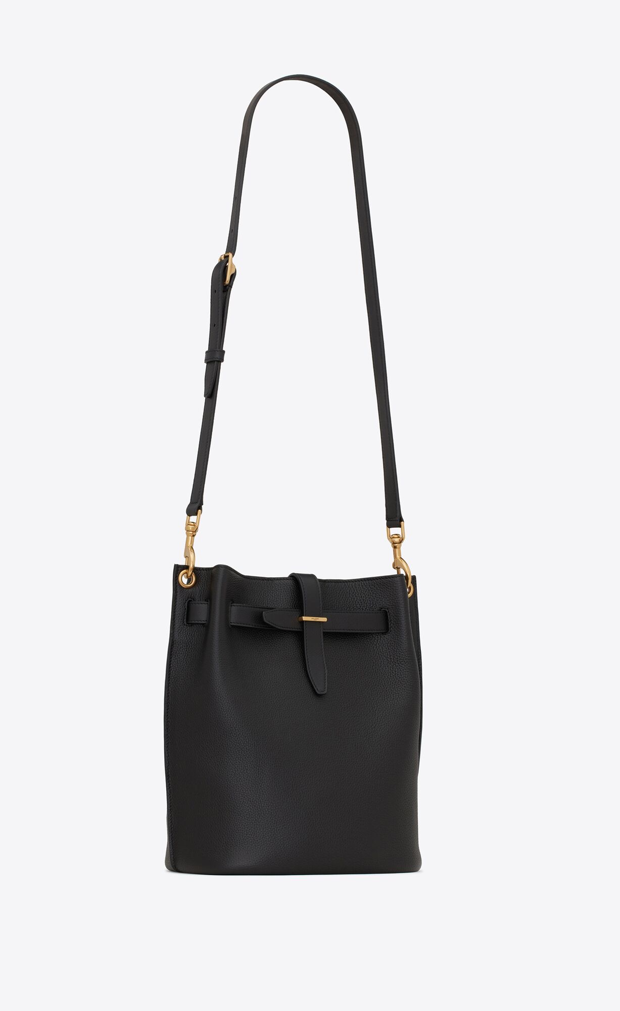 boucle bucket bag in grained leather black boucle bucket bag in grained leather black