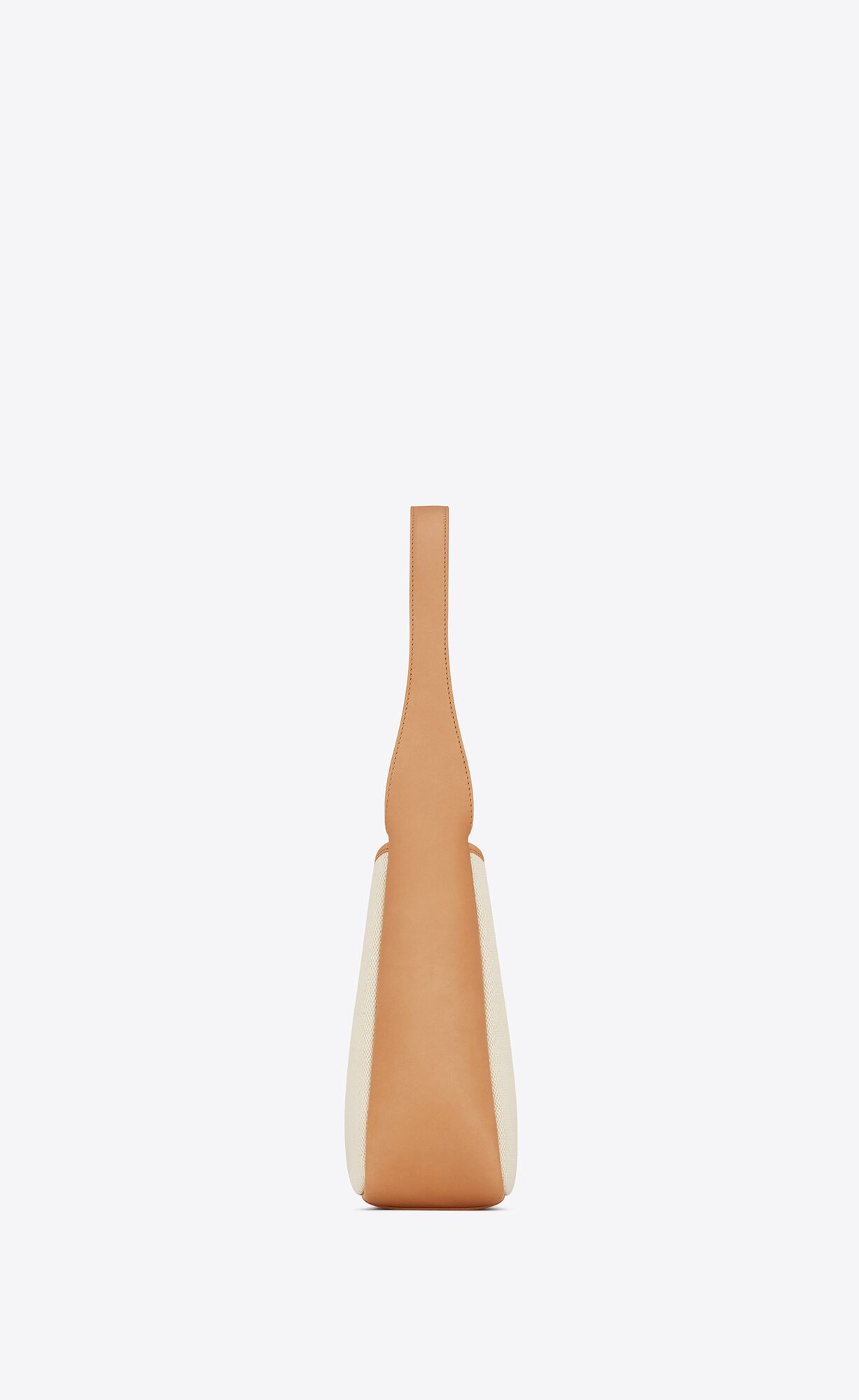 small le 5 à 7 supple in canvas and smooth leather grege and brown gold small le 5 à 7 supple in canvas and smooth leather grege and brown gold