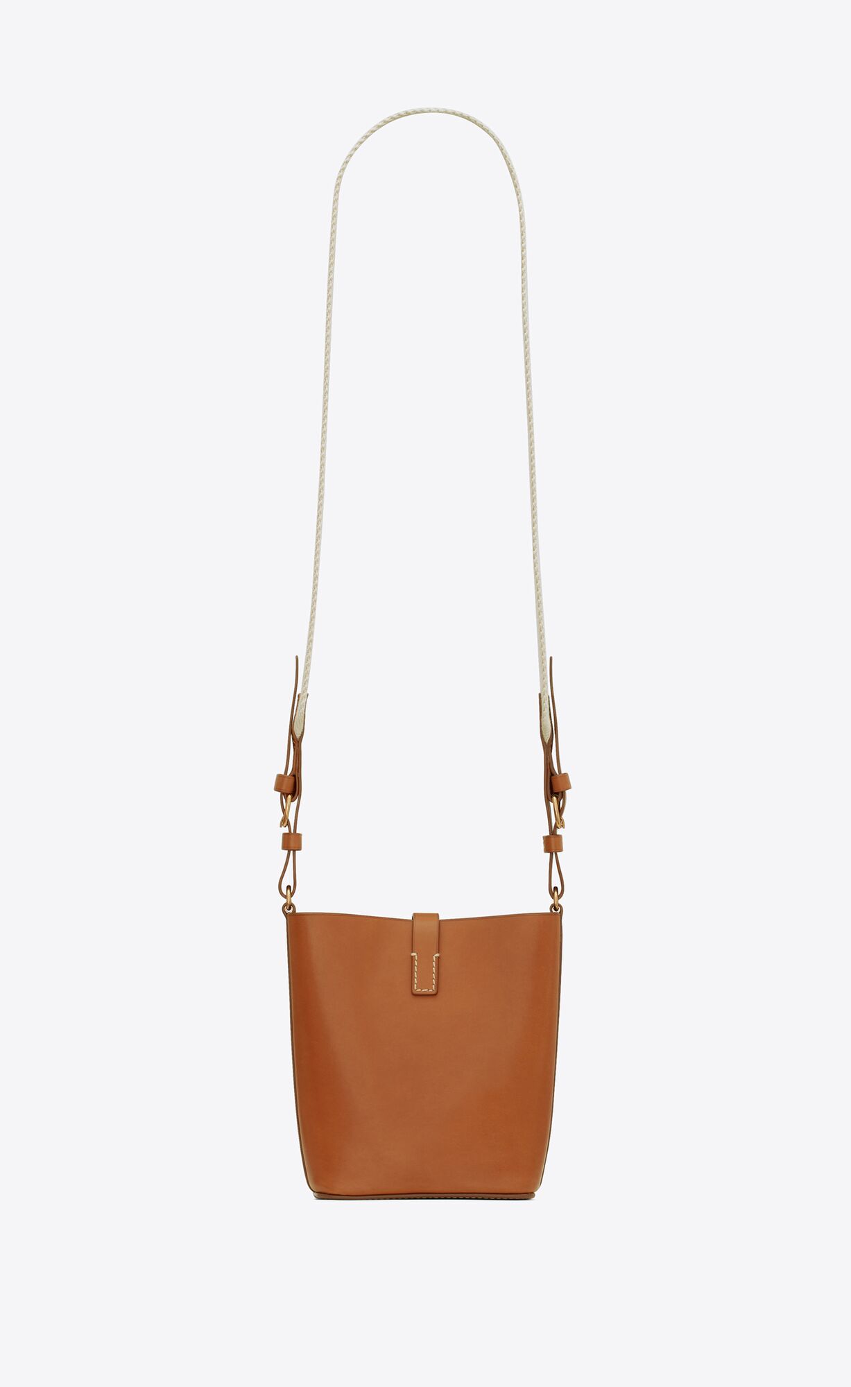 mini bucket bag in vegetable tanned leather chestnut and blanc vintage mini bucket bag in vegetable tanned leather chestnut and blanc vintage