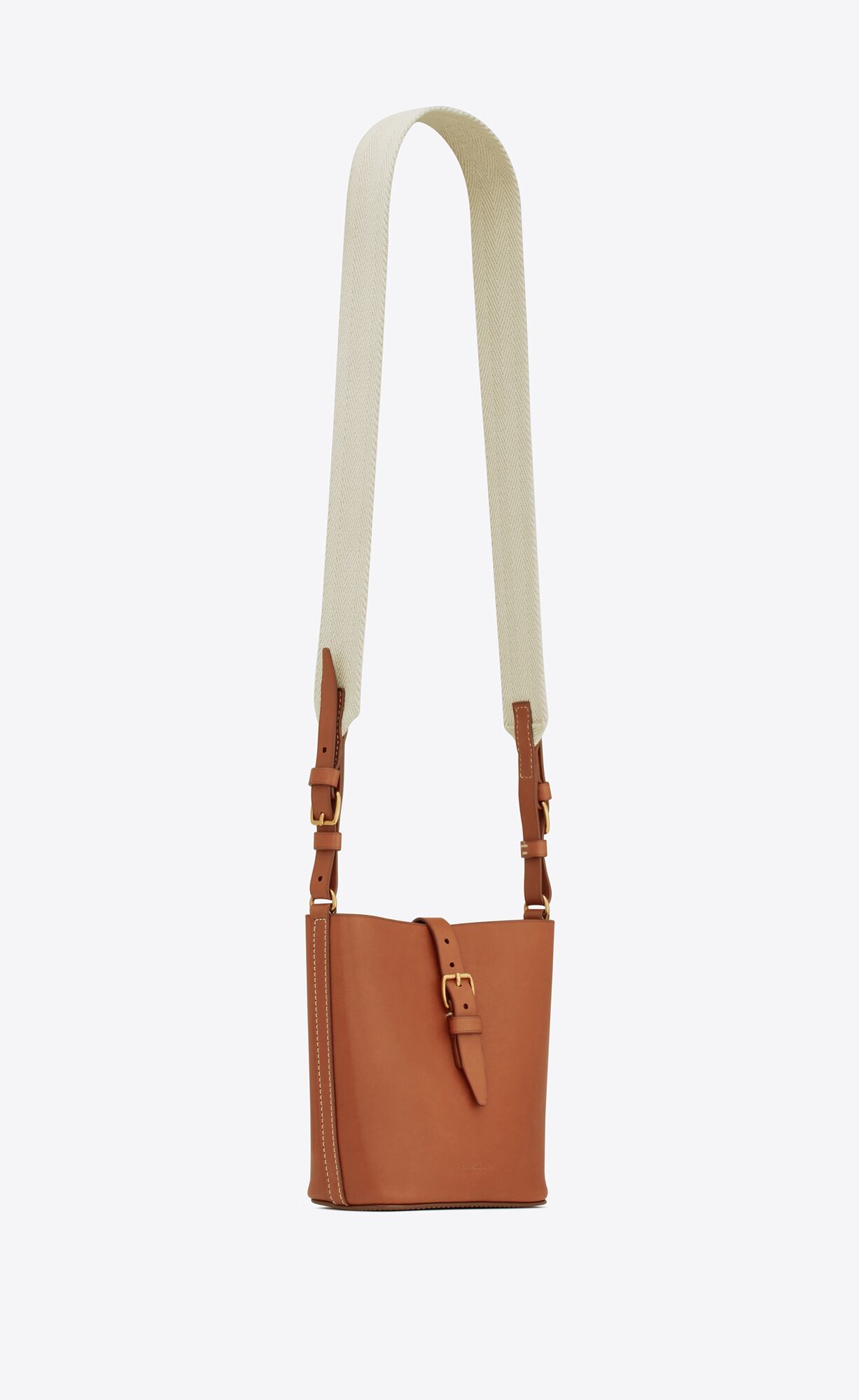 mini bucket bag in vegetable tanned leather chestnut and blanc vintage mini bucket bag in vegetable tanned leather chestnut and blanc vintage