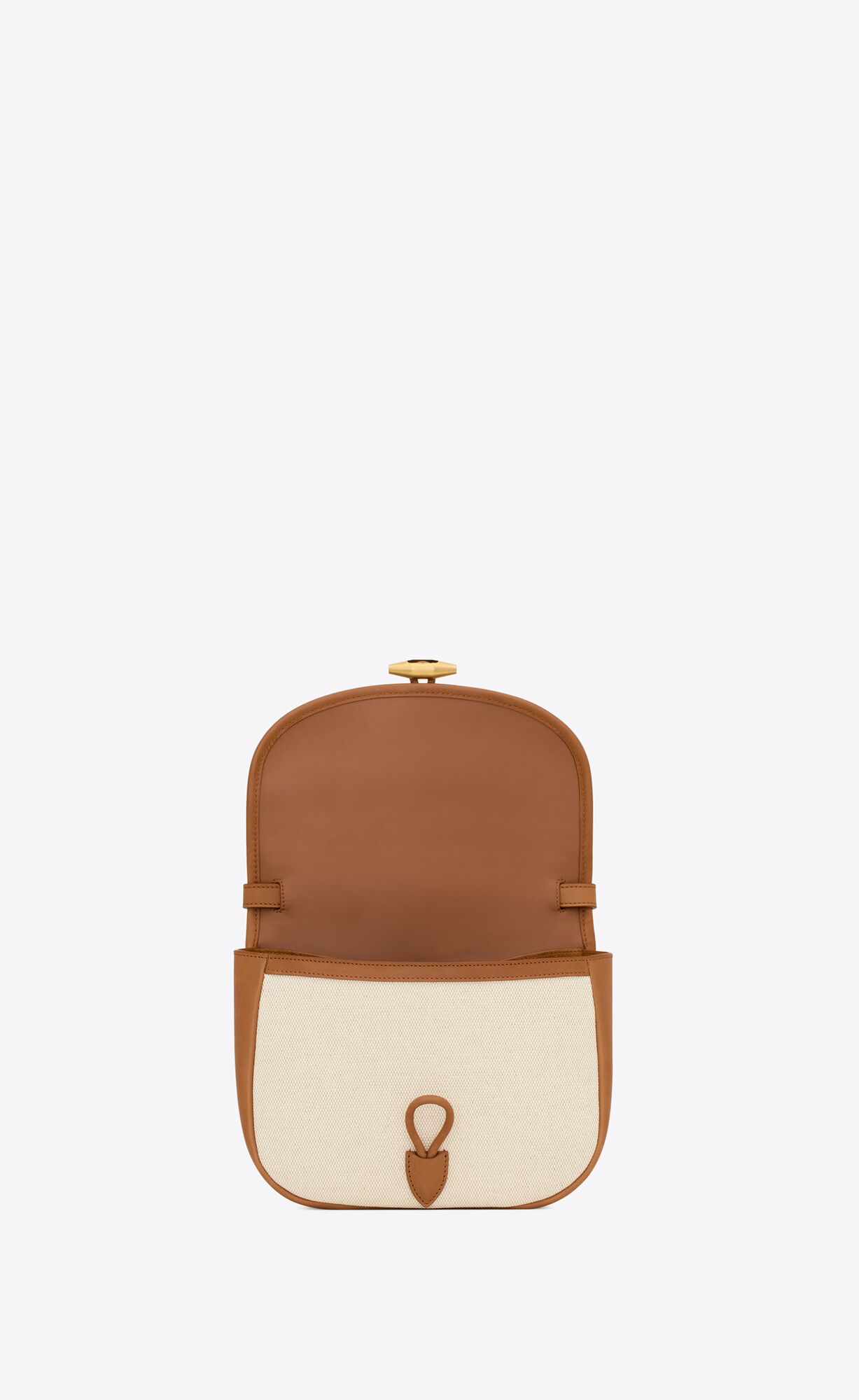 le caban satchel in canvas and vegetable tanned leather grege and brick le caban satchel in canvas and vegetable tanned leather grege and brick