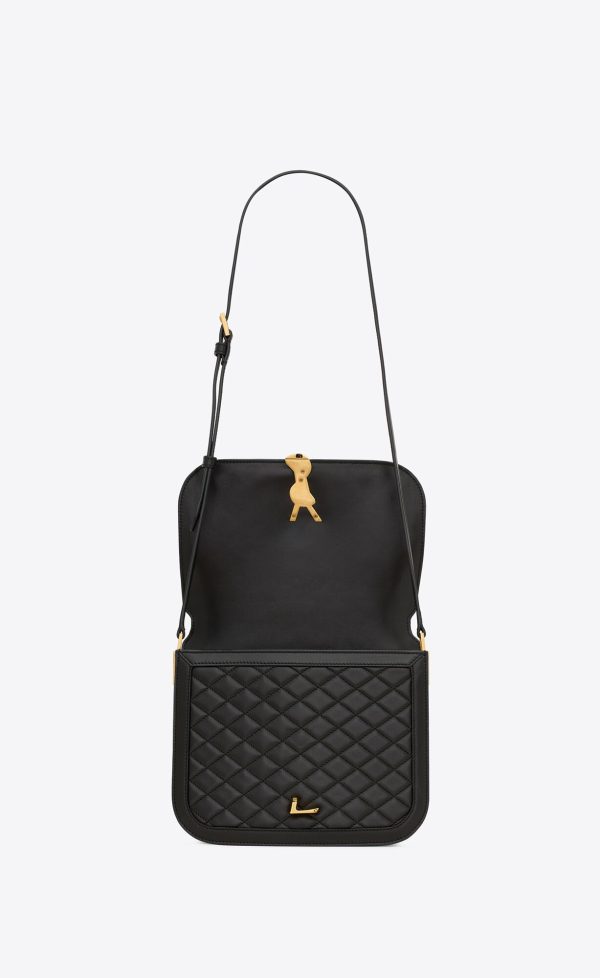 solferino medium supple satchel in quilted lambskin black