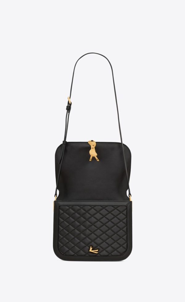 solferino medium supple satchel in quilted lambskin black