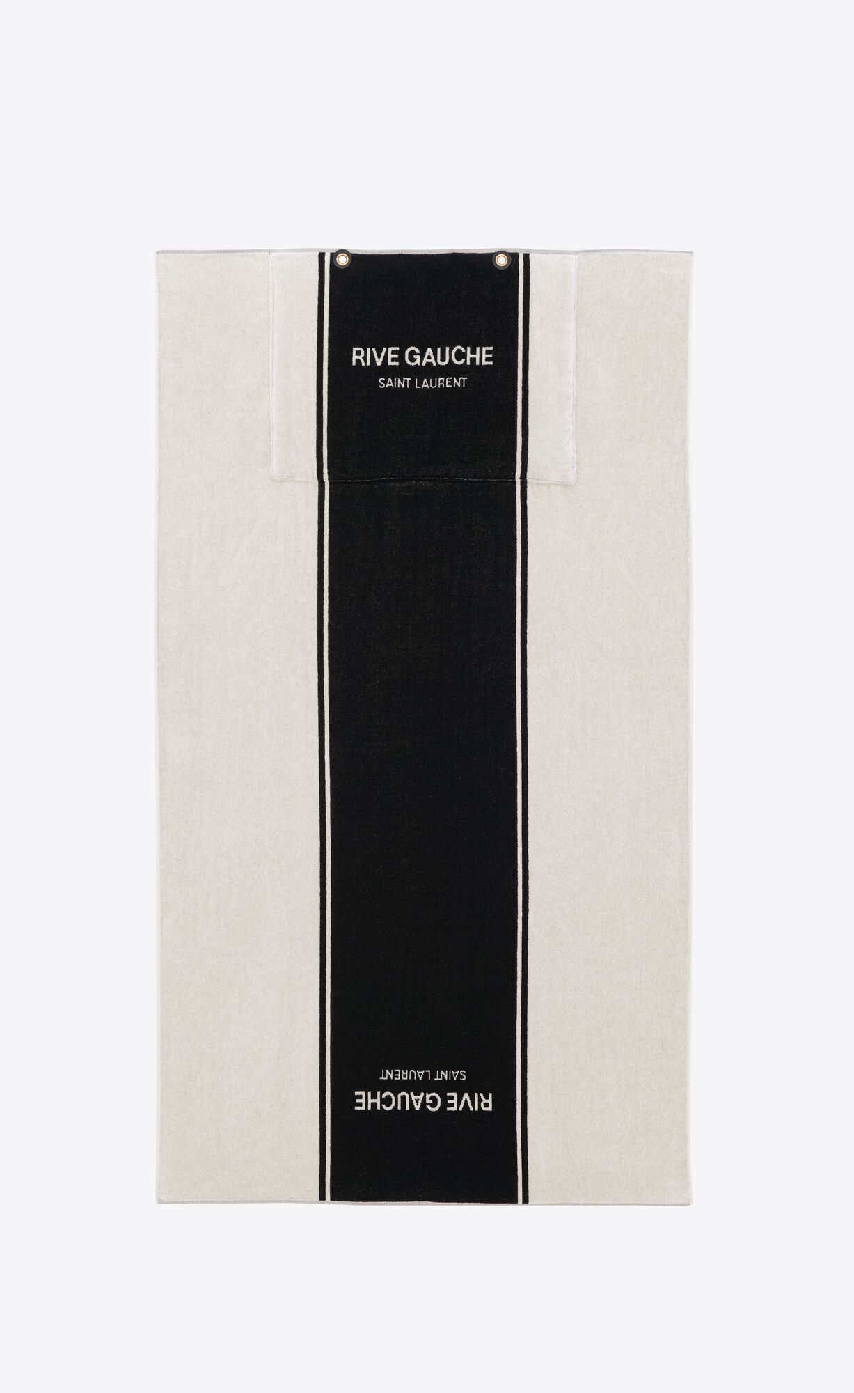 rive gauche towel bag in terry cloth black and white rive gauche towel bag in terry cloth black and white