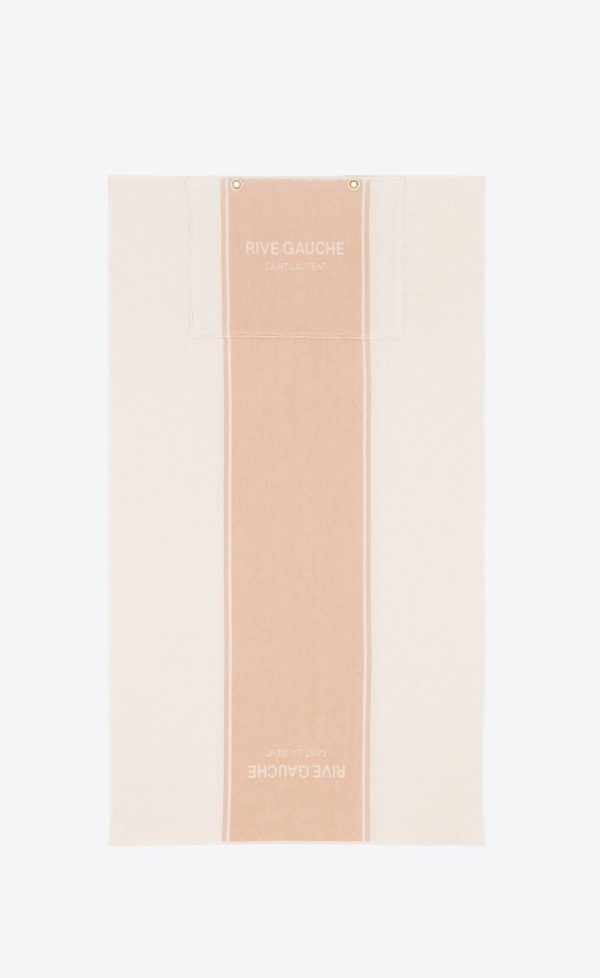 rive gauche towel bag in terry cloth pink and white