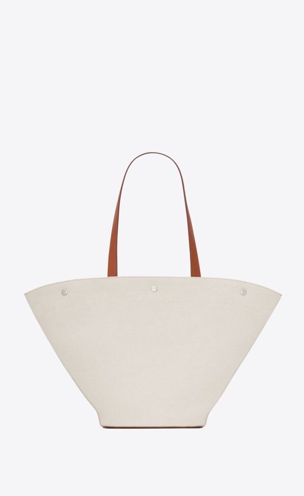 rive gauche shopping in canvas grege, black and dark brick